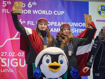 Latvijas trešais zelts Siguldā – Robežniece un Bogdanova triumfē Junioru Pasaules kausa posmā!