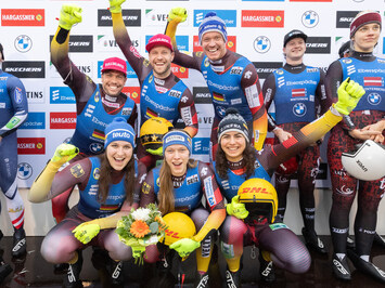 🥉 Latvijas kamaniņu izlase izcīna bronzu komandu stafetē Pasaules kausa 1. posmā Vinterbergā (EBERSPÄCHER LUGE World Cup, Winterberg (GER))