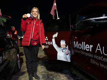 Olimpiskā vicečempione Elīna Ieva Bota svinīgi sagaidīta mājās Latvijā