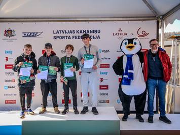 Siguldā noskaidroti Latvijas čempioni kamaniņu sportā 2026