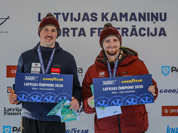 Siguldā noskaidroti Latvijas čempioni kamaniņu sportā 2026